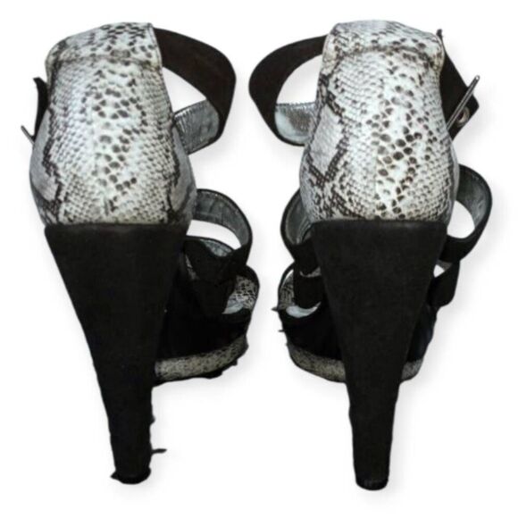 VEDETTE BLACK & GRAY SNAKE PRINT PLATFORM HEELS SZ.4.5 EUC - Picture 4 of 7